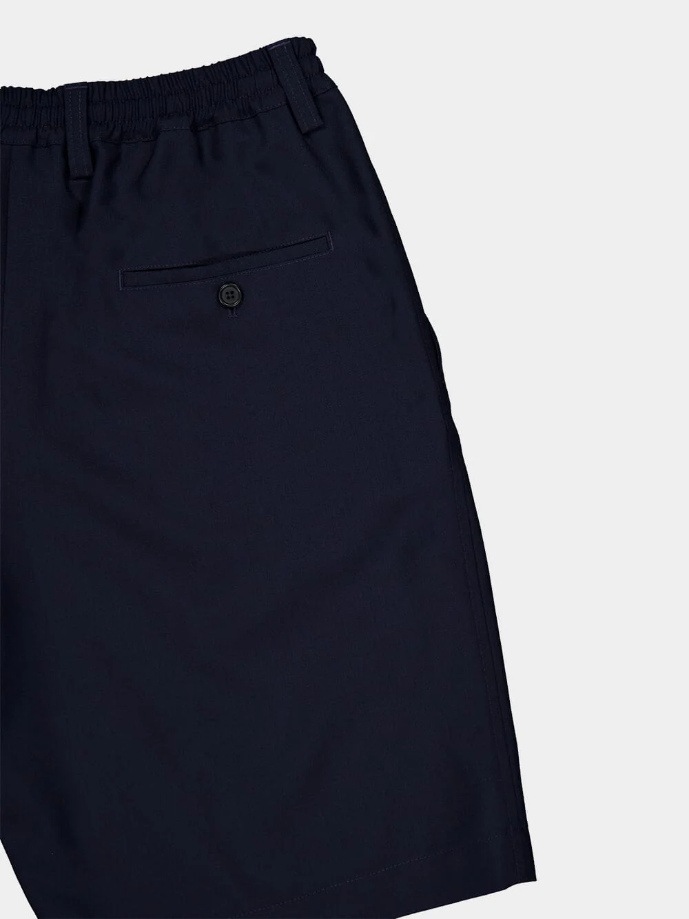 Navy Wool Bermuda Shorts - Image 4
