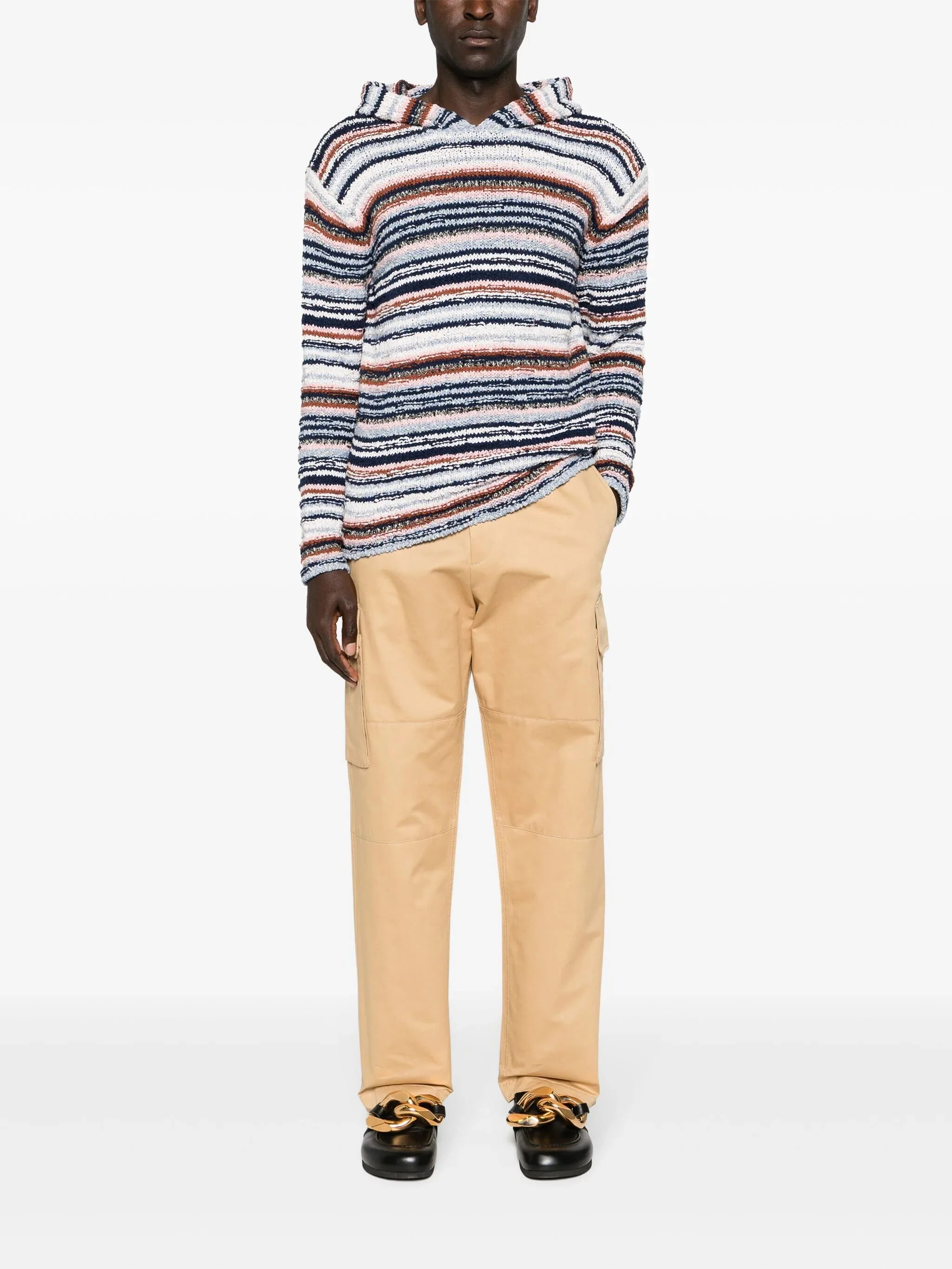 Striped Cotton Hooded Jumper - Image 2