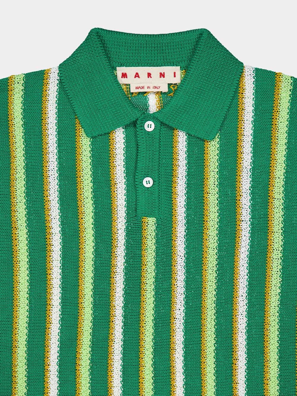 Striped Crochet Polo Shirt - Image 3