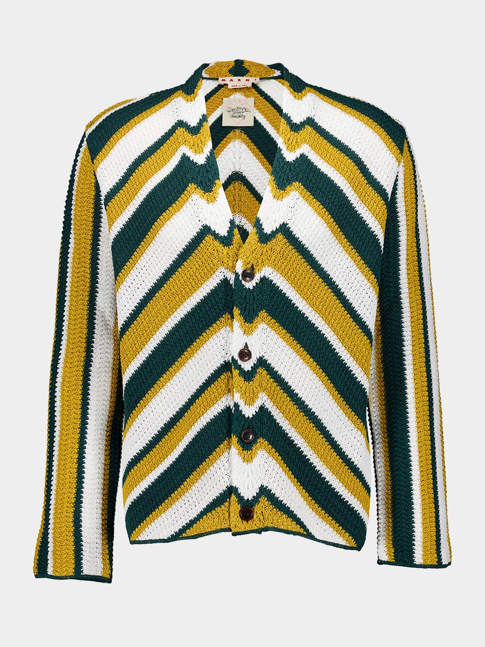 Teal and Yellow Crochet Cardigan - Image 2