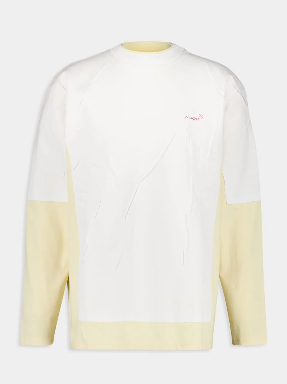 White and Yellow Oversized Jumper