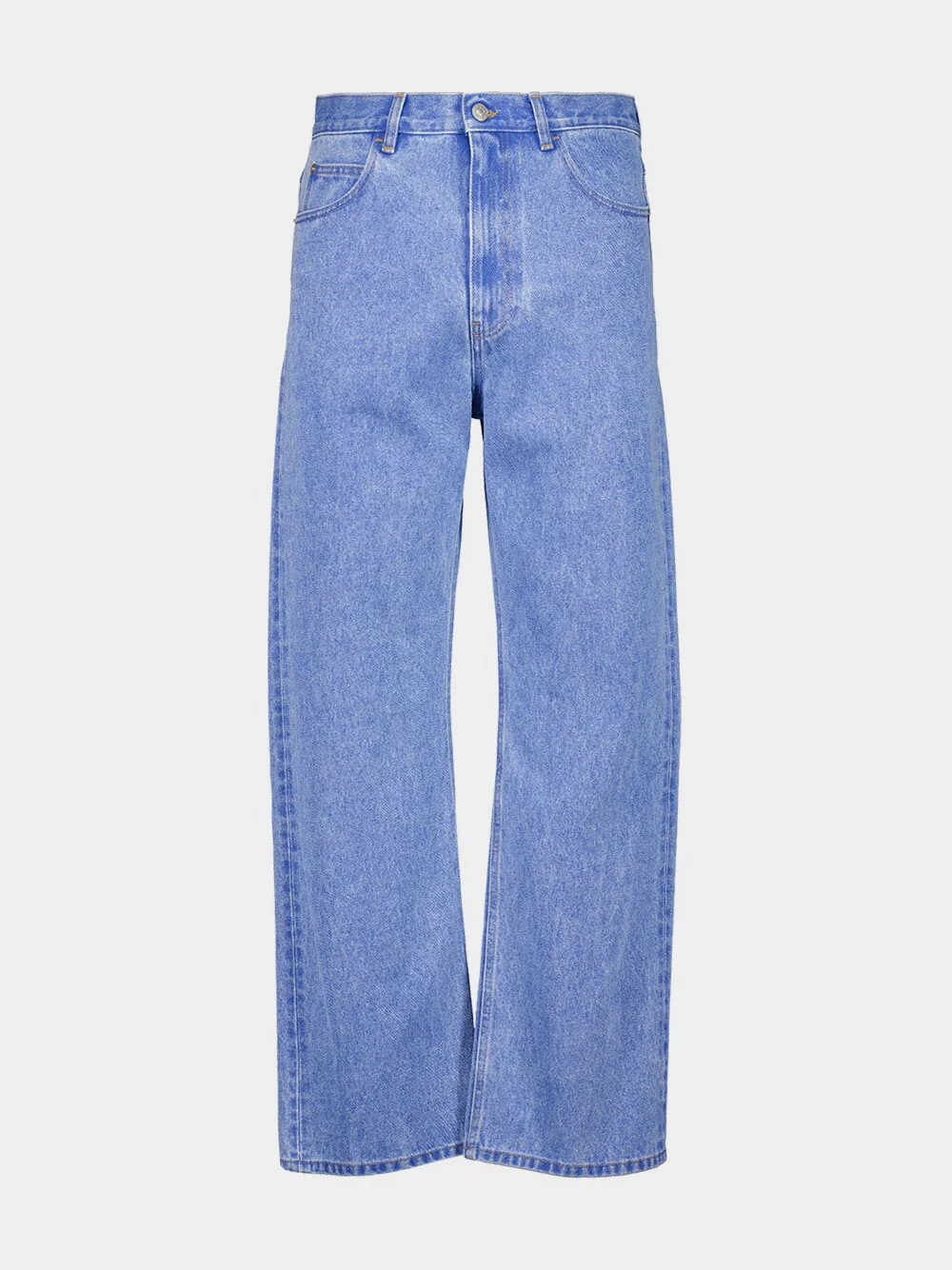 Cobalt Blue Organic Denim Wide-Leg Jeans