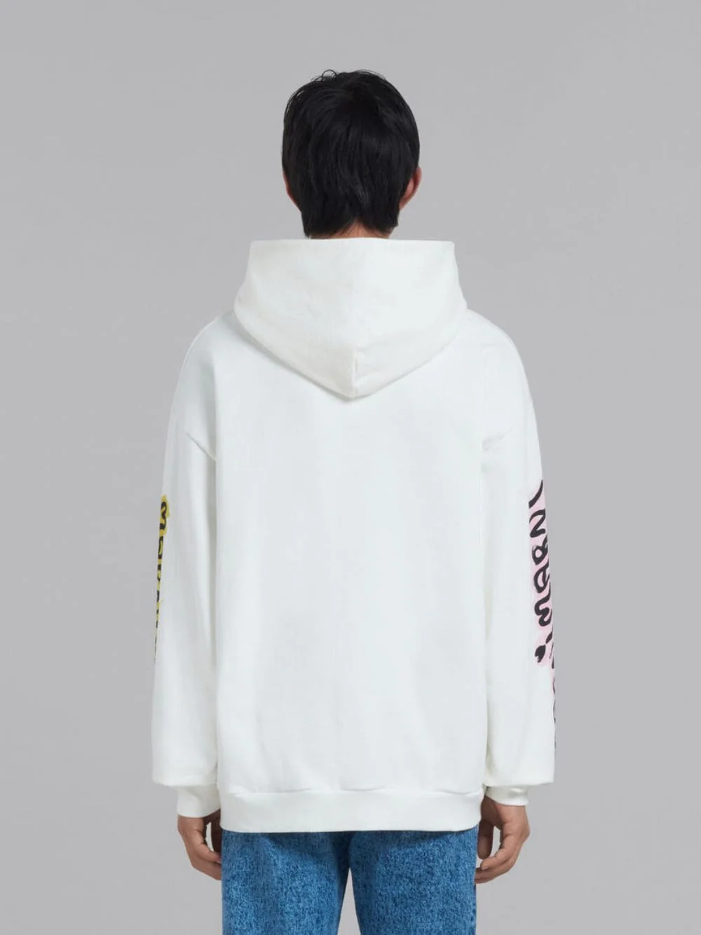 Cotton Hoodie With Graffiti Prints - Image 4