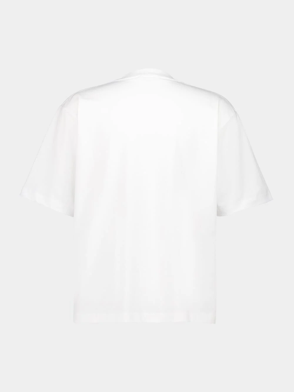 White Cotton T-shirt With Mohair Patches - Image 2