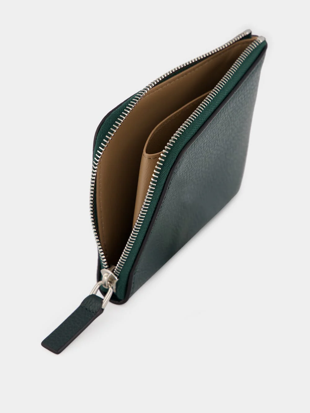 Dark Green Leather Zip Wallet - Image 3