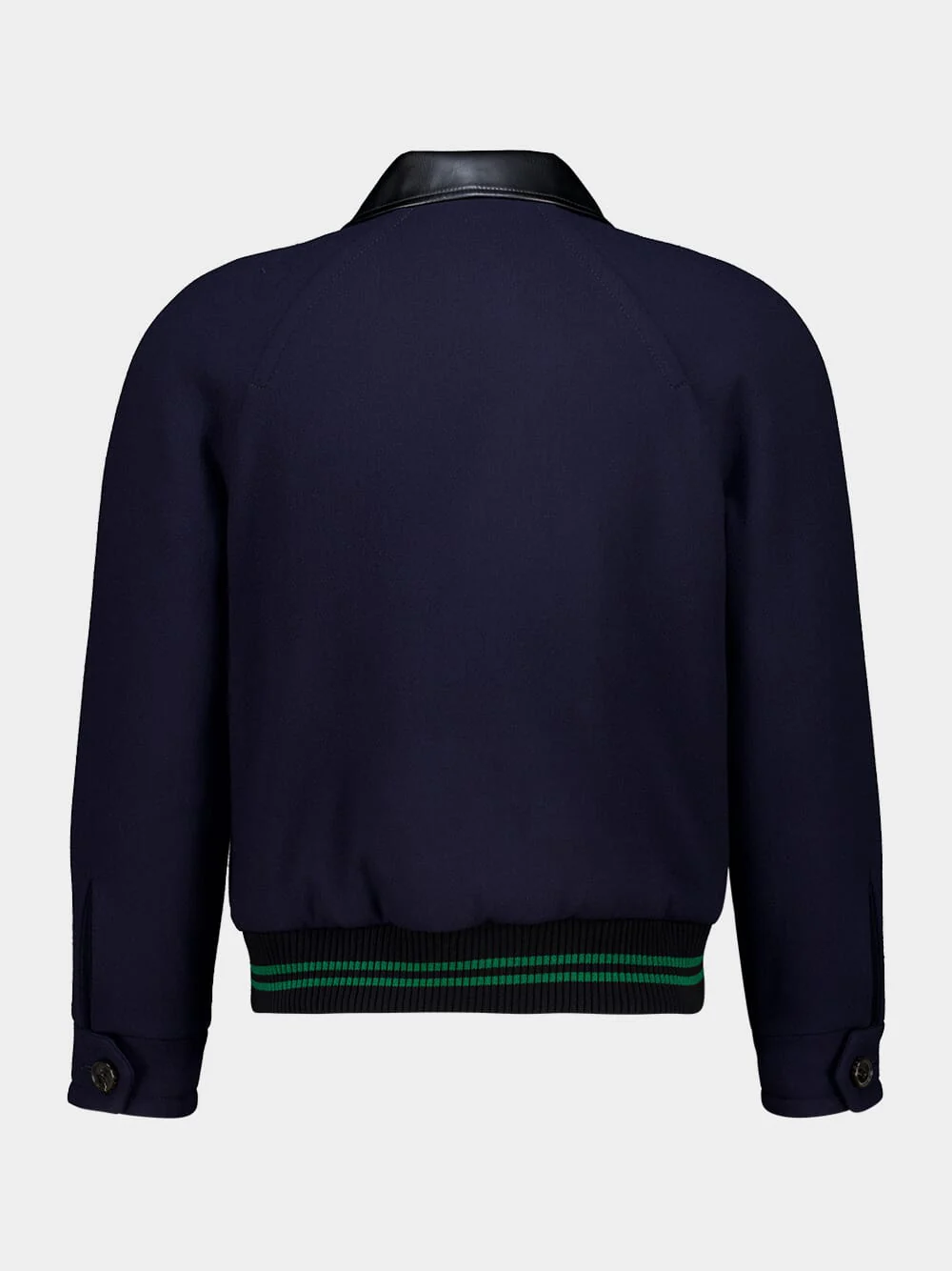 Deep Blue Wool Crêpe Bomber Jacket - Image 3