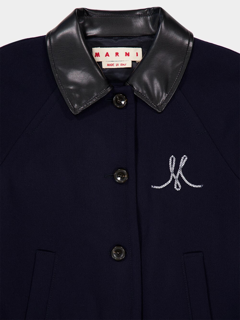 Deep Blue Wool Crêpe Bomber Jacket - Image 5
