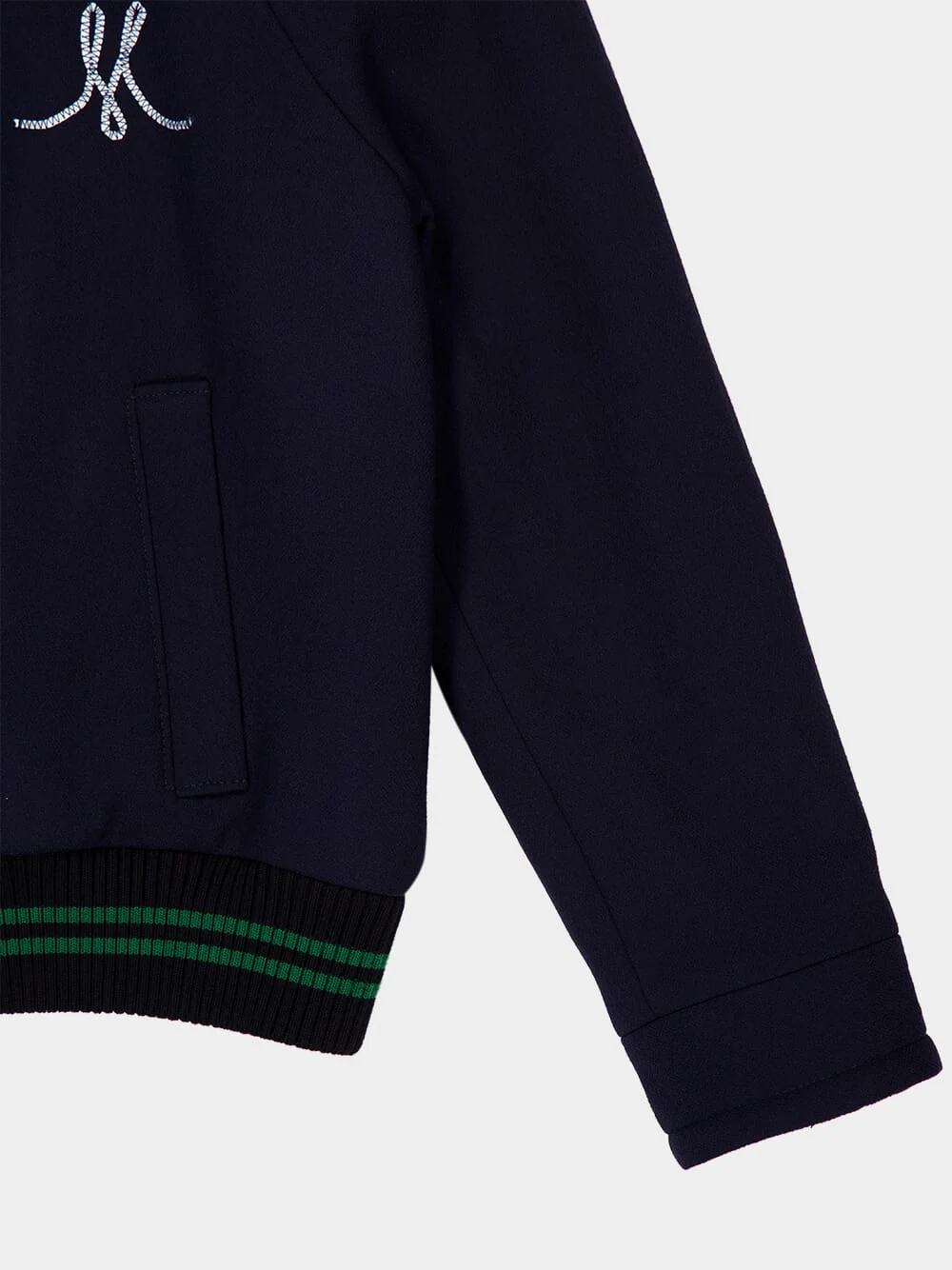 Deep Blue Wool Crêpe Bomber Jacket - Image 6