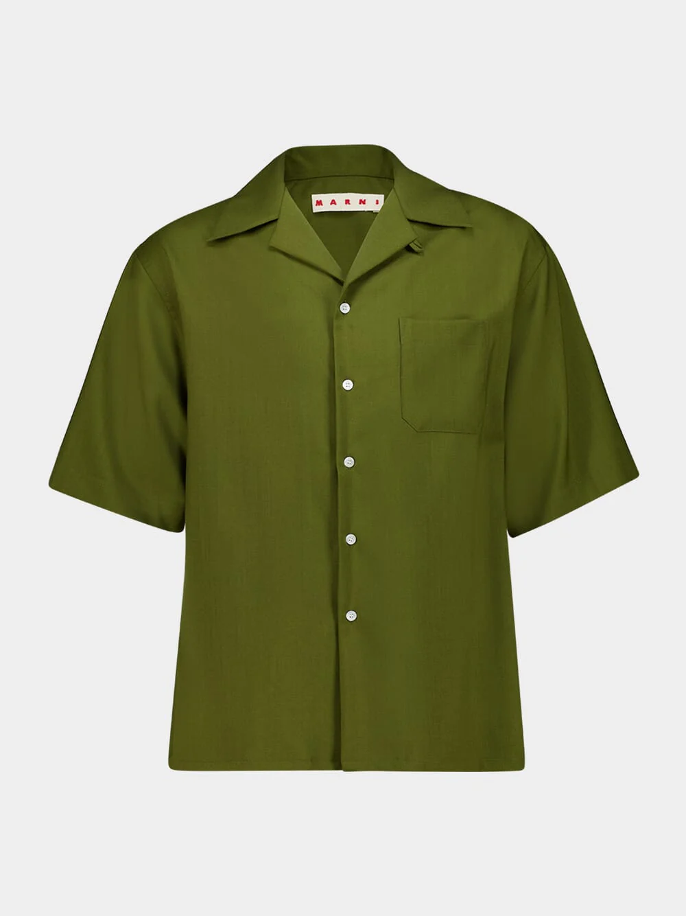 Dusty Olive Silk Bowling Shirt