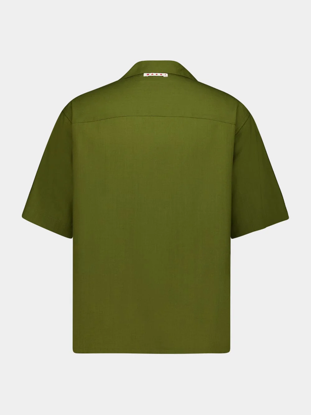 Dusty Olive Silk Bowling Shirt - Image 2