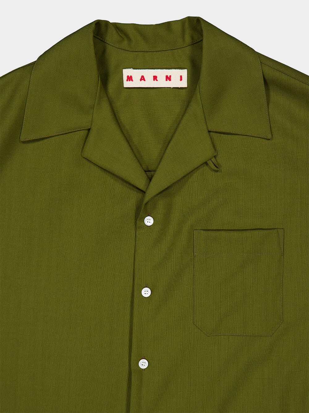 Dusty Olive Silk Bowling Shirt - Image 3