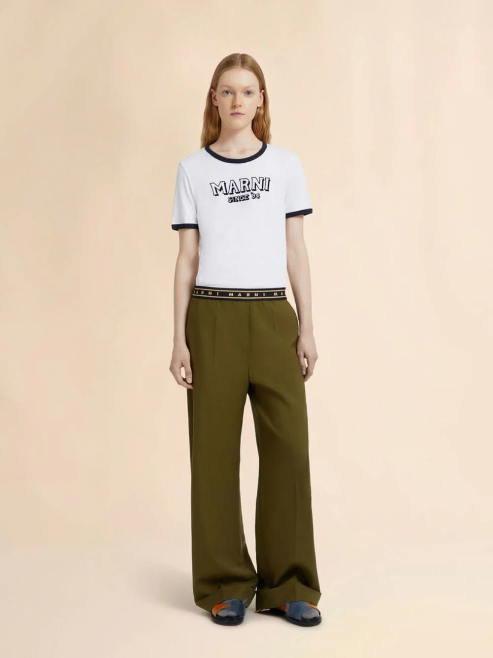 Dusty Olive Tropical Wool Straight-Leg Trousers - Image 2