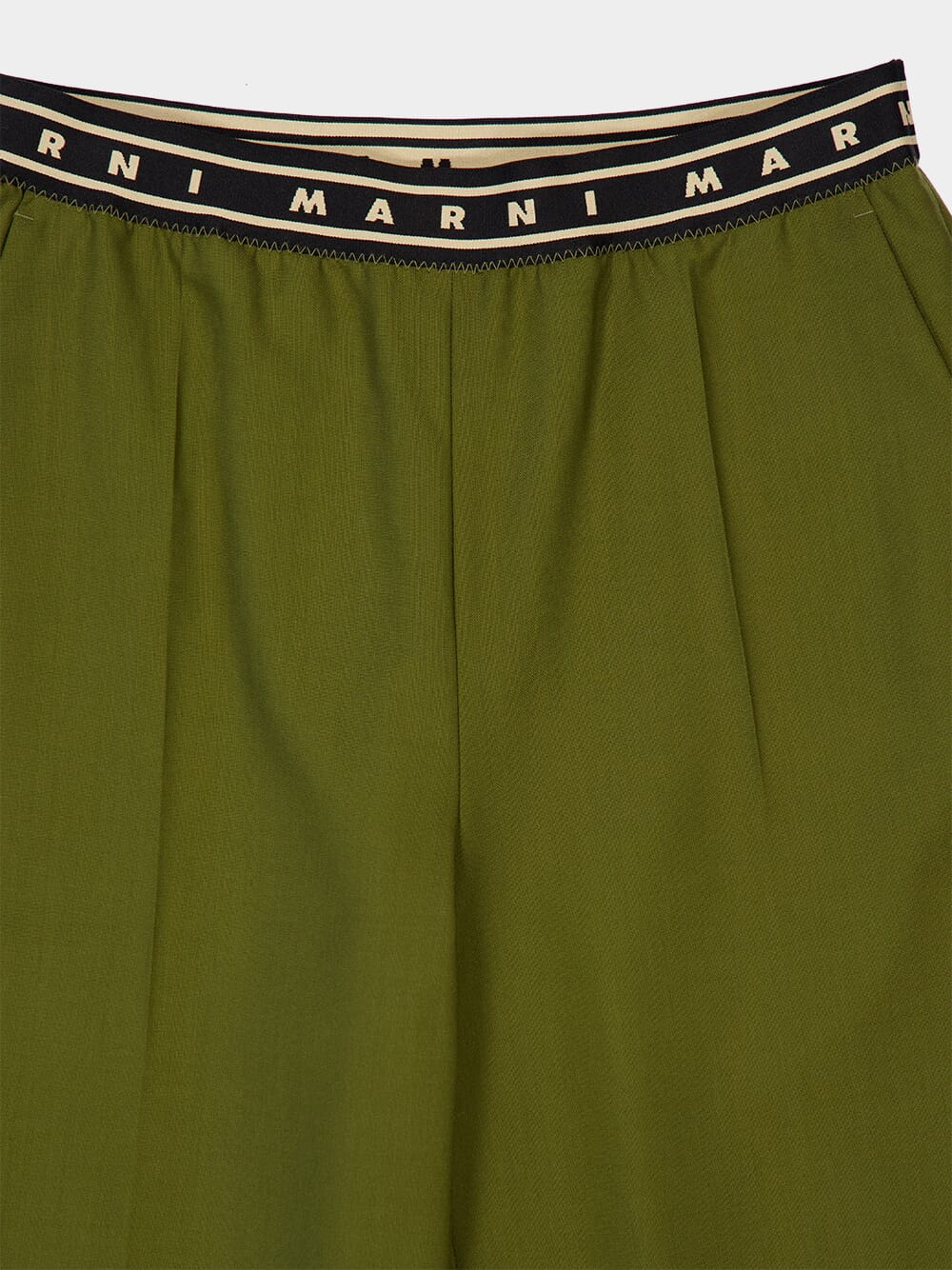 Dusty Olive Tropical Wool Straight-Leg Trousers - Image 5