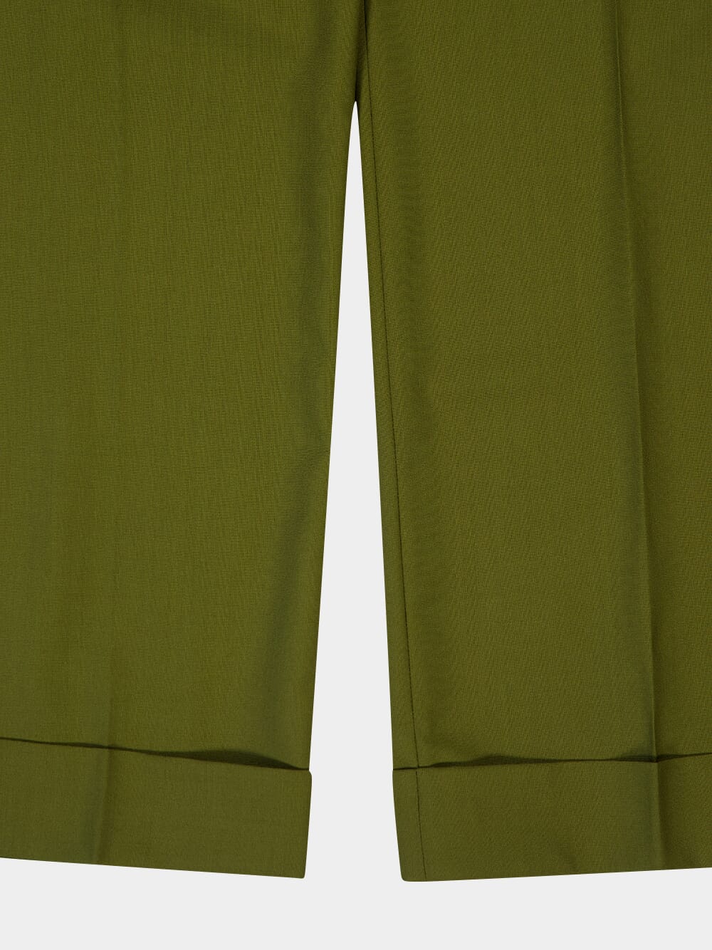 Dusty Olive Tropical Wool Straight-Leg Trousers - Image 6