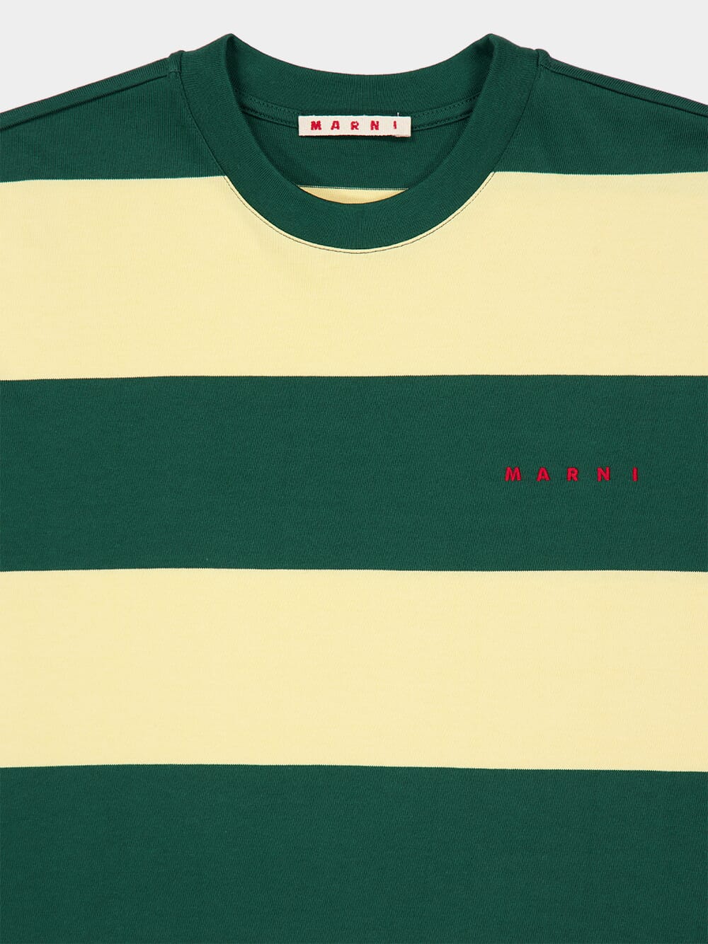 Emerald and Yellow Stripe Cotton T-Shirt - Image 5