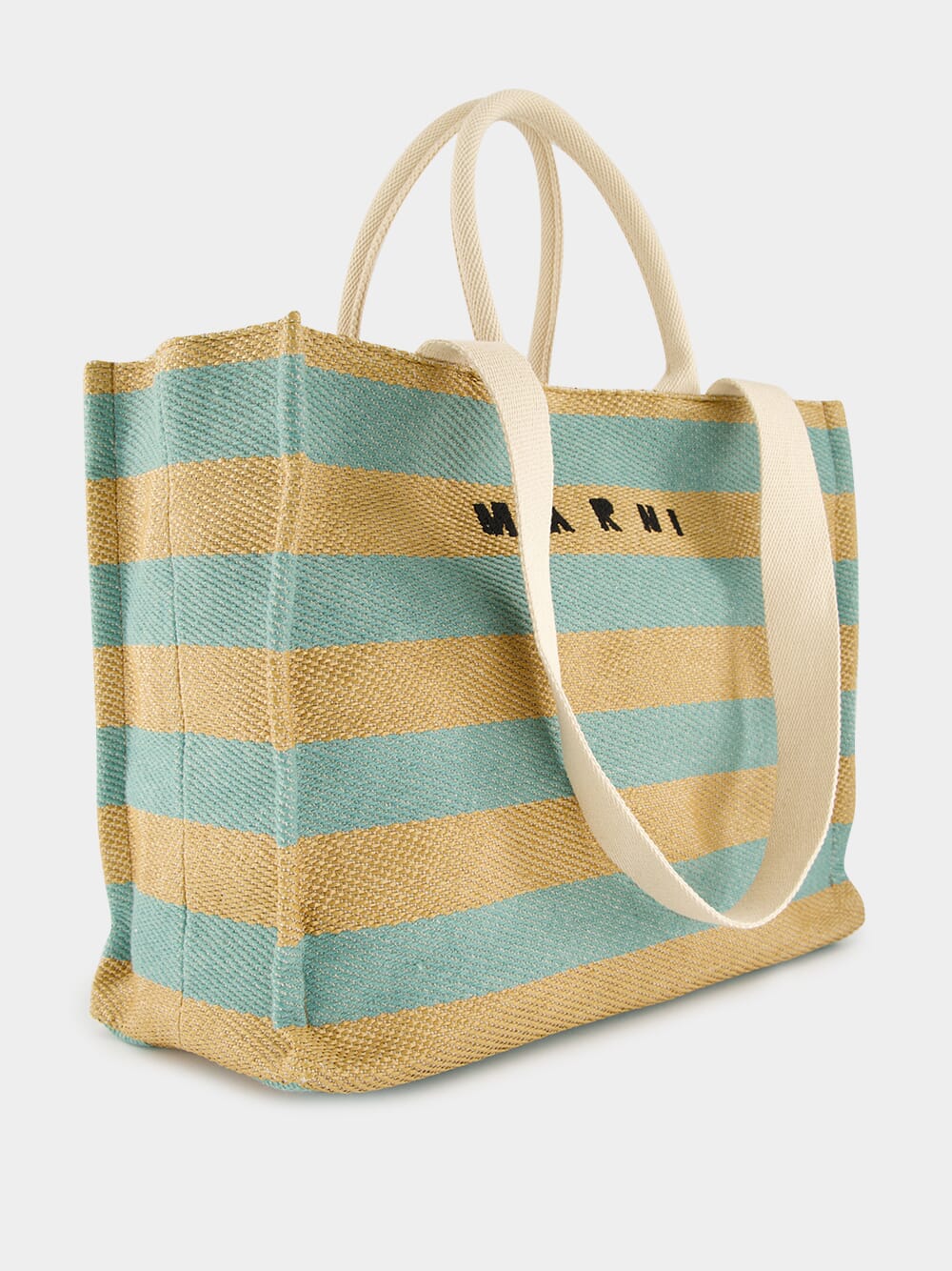 Large Basket Striped Tote Bag - Image 3