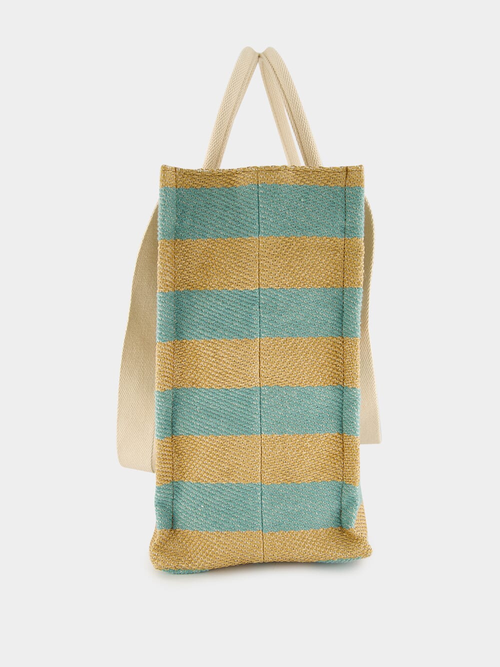 Large Basket Striped Tote Bag - Image 4
