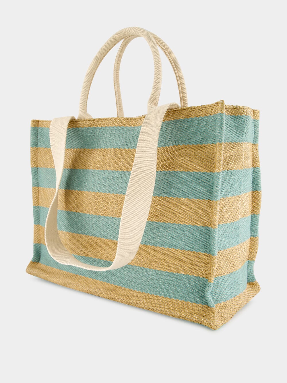 Large Basket Striped Tote Bag - Image 5