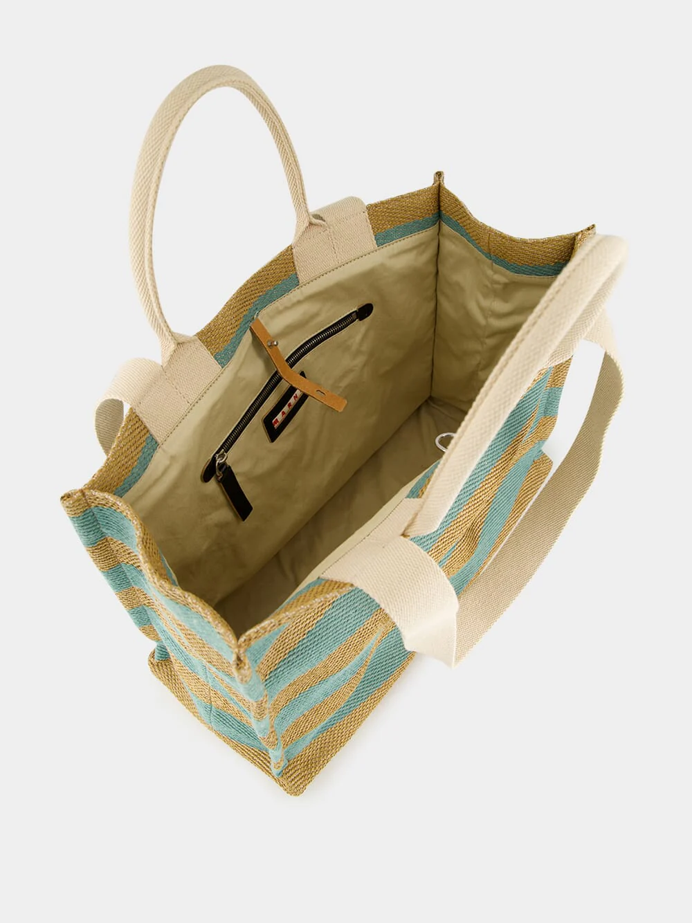 Large Basket Striped Tote Bag - Image 6