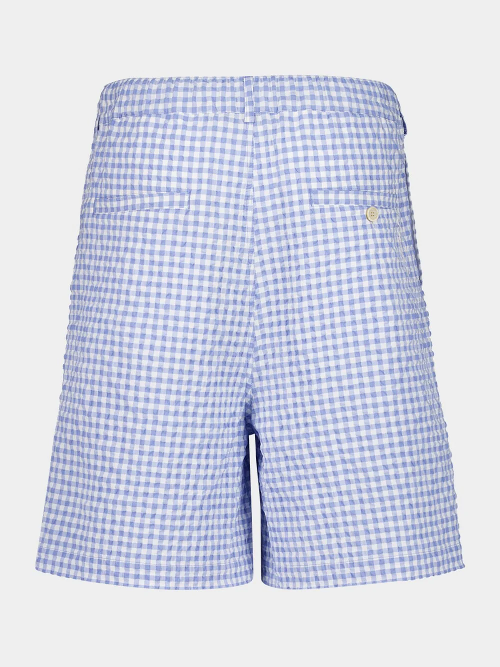 Light Blue Gingham Seersucker Shorts - Image 2