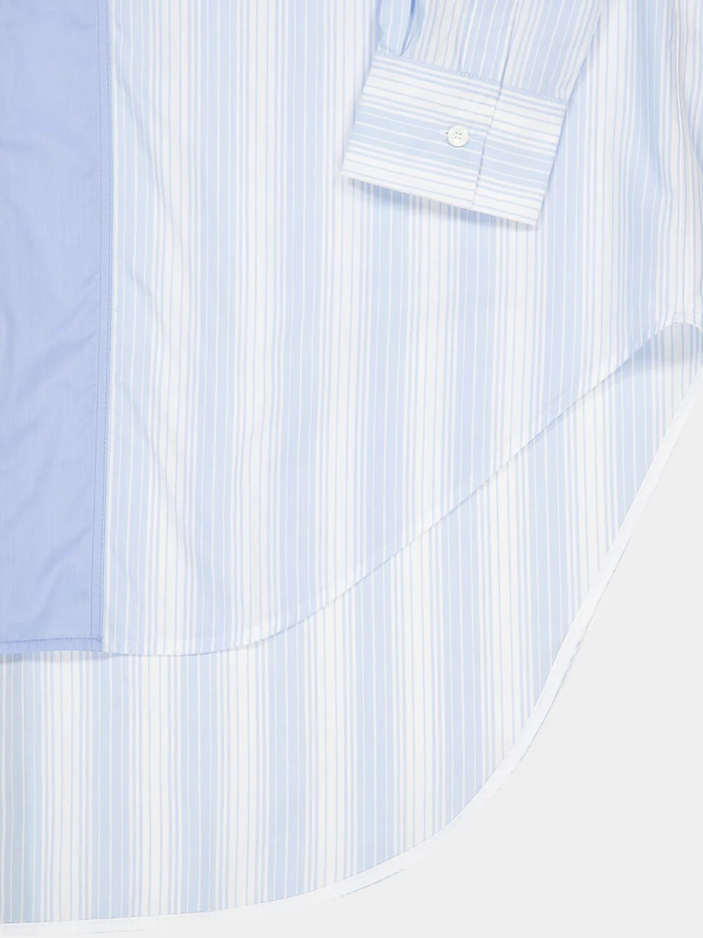 Light Blue Striped Panel Shirt - Image 4