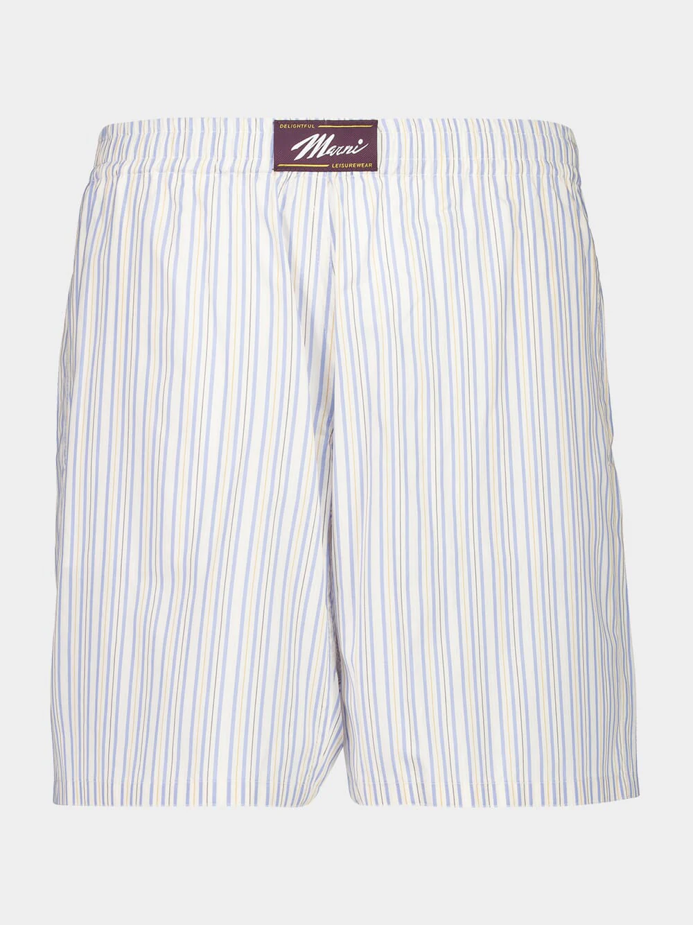 Light Blue Striped Poplin Bermuda Shorts