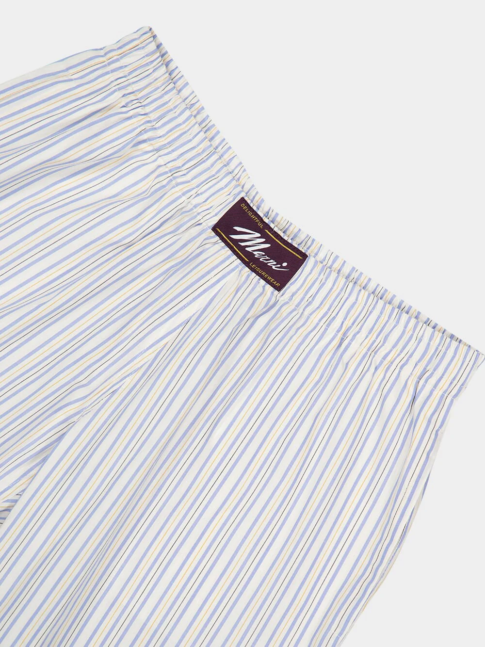 Light Blue Striped Poplin Bermuda Shorts - Image 3