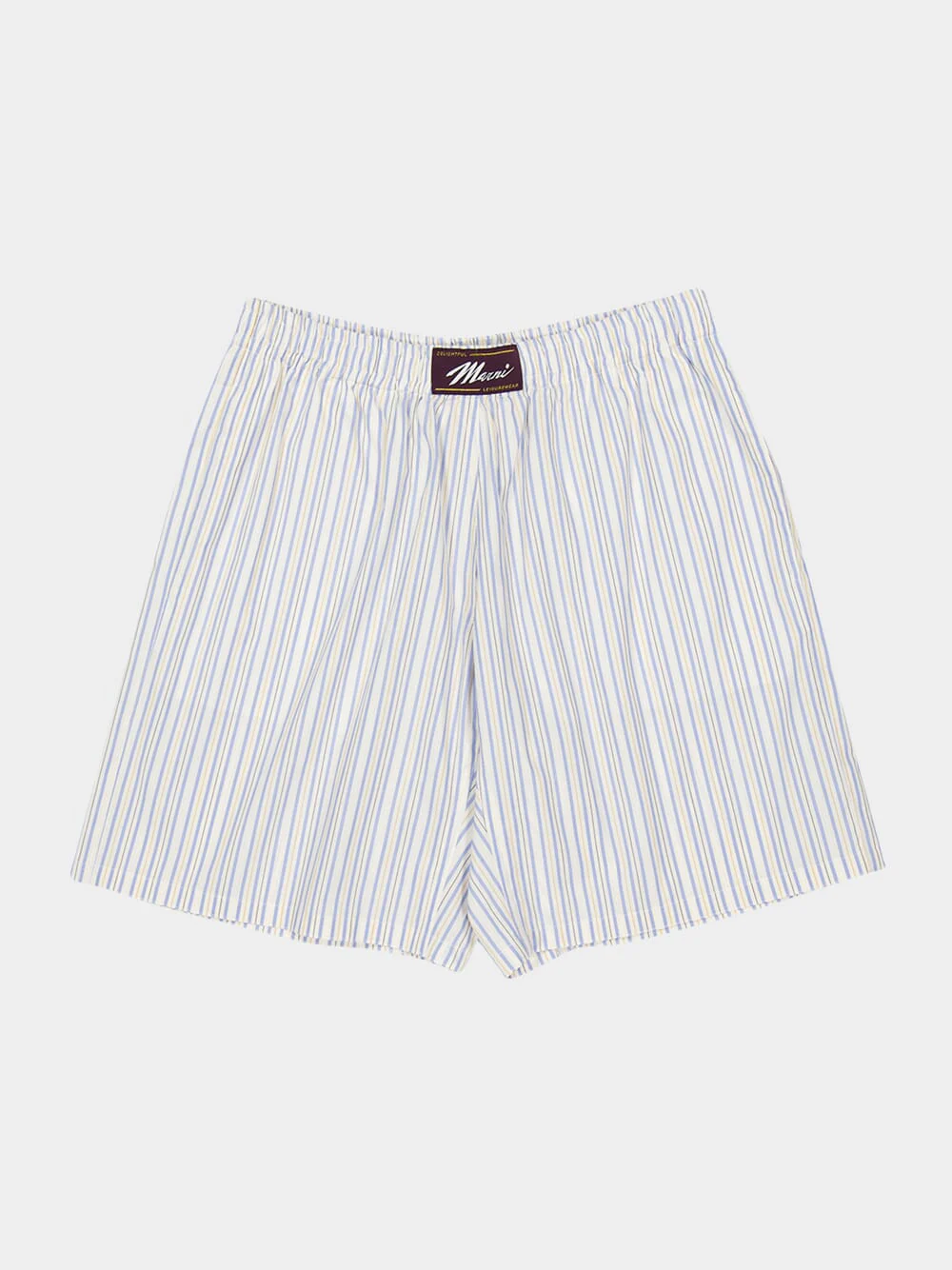 Light Blue Striped Poplin Bermuda Shorts - Image 5