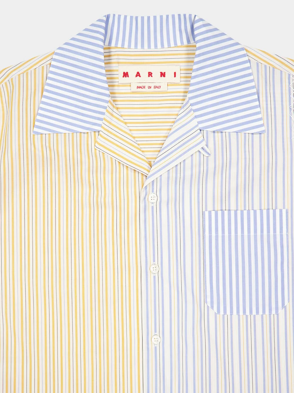 Light Curry Two-Tone Striped Cotton Shirt - Image 3