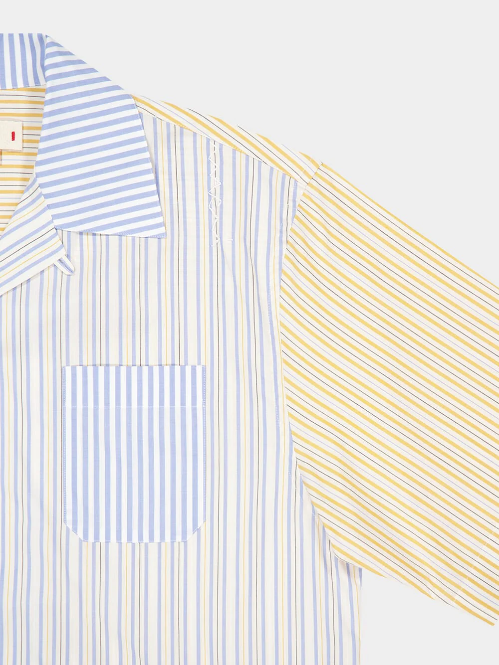 Light Curry Two-Tone Striped Cotton Shirt - Image 4