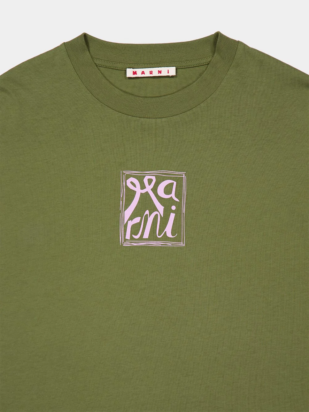 Musk Green Cotton Logo T-Shirt - Image 3