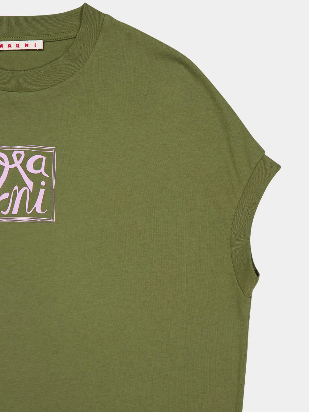 Musk Green Cotton Logo T-Shirt - Image 4