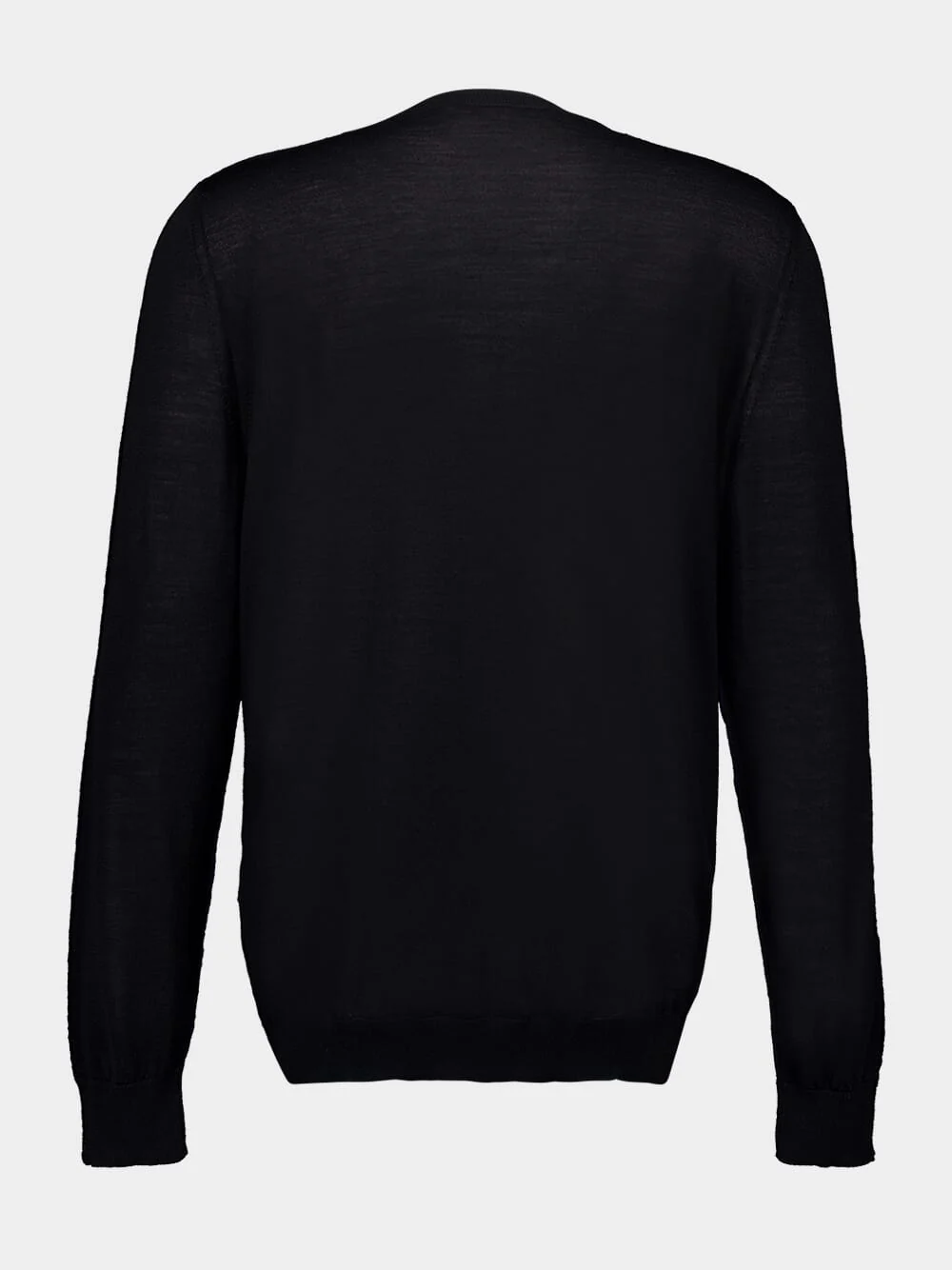 Navy Blue Crewneck Wool Sweater - Image 2