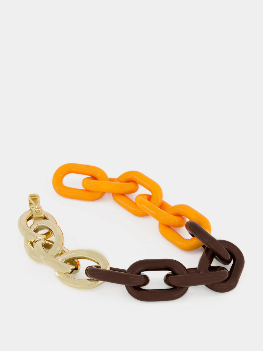 Orange and Brown Resin Chain Necklace - Image 3