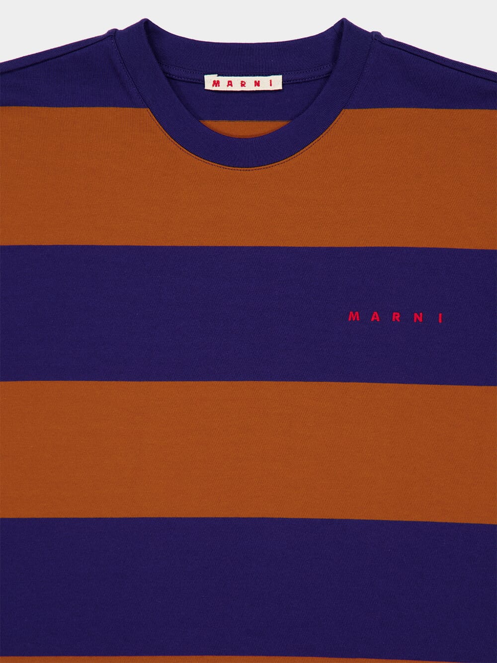 Ocean and Tobacco Stripe Cotton T-Shirt - Image 3