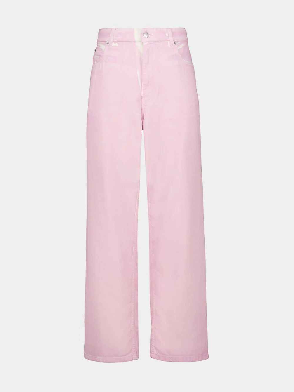 Pink Gummy Logo Patch Straight-Leg Jeans