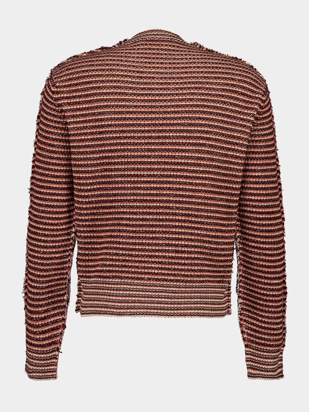 Pink Striped Mohair Wool Crewneck - Image 2