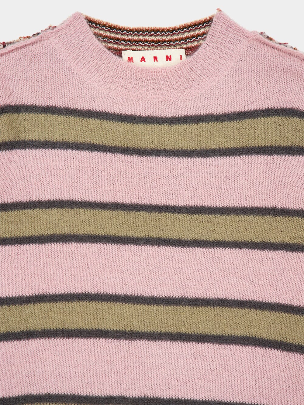 Pink Striped Mohair Wool Crewneck - Image 3