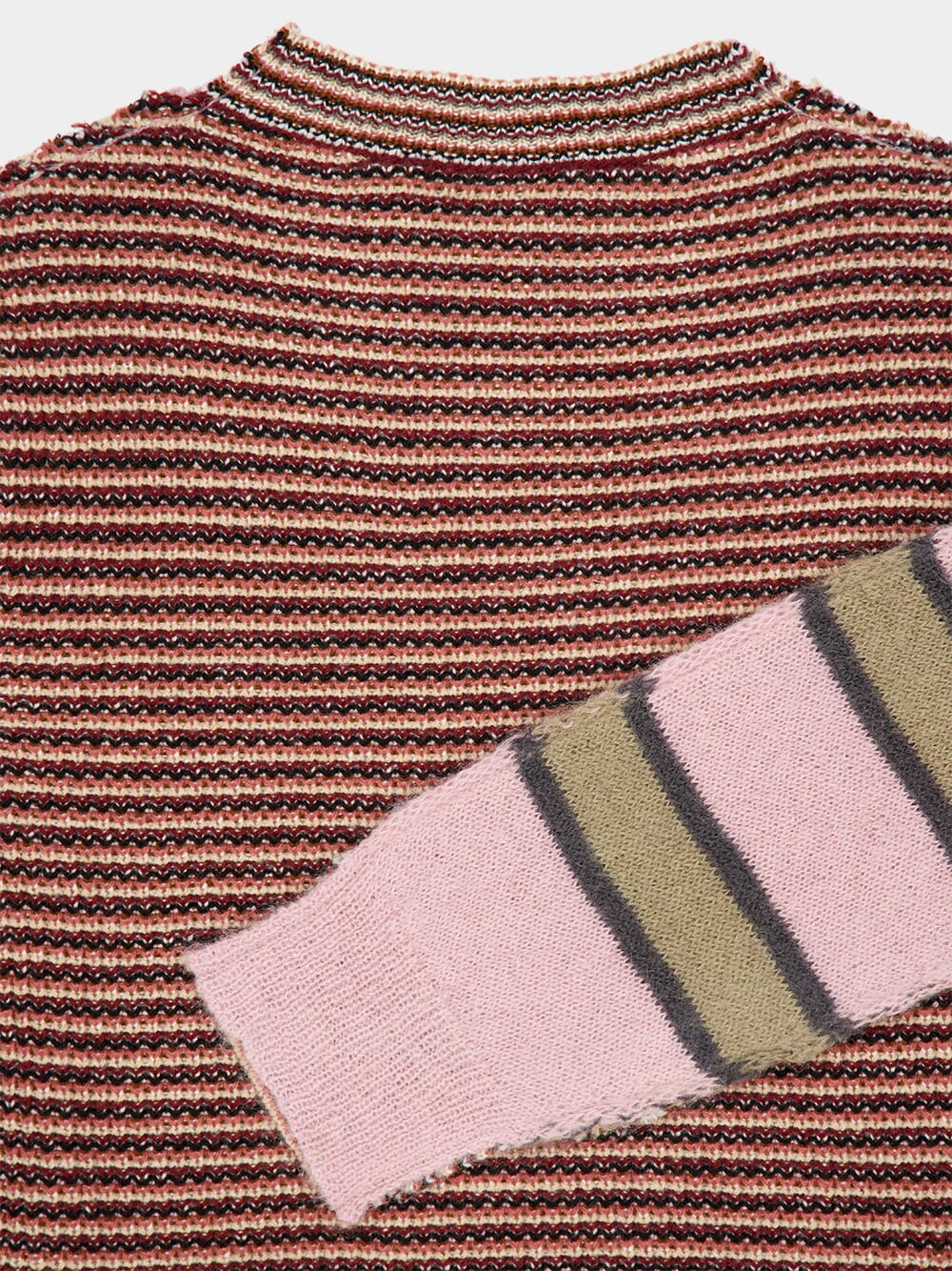 Pink Striped Mohair Wool Crewneck - Image 4