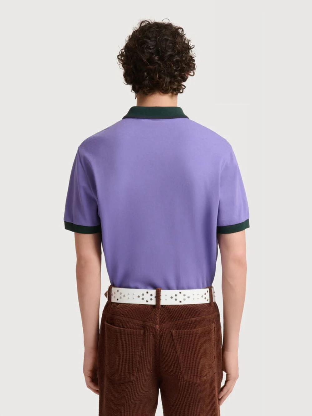 Purple Contrast Trim Cotton Piqué Polo - Image 3