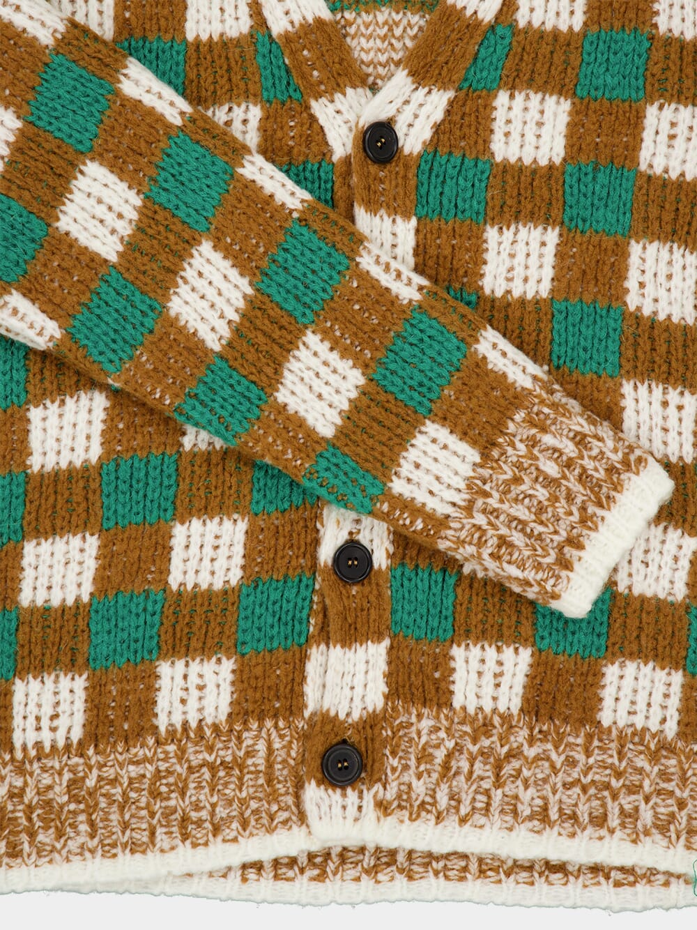 Seagreen Checkerboard Wool Cardigan - Image 7