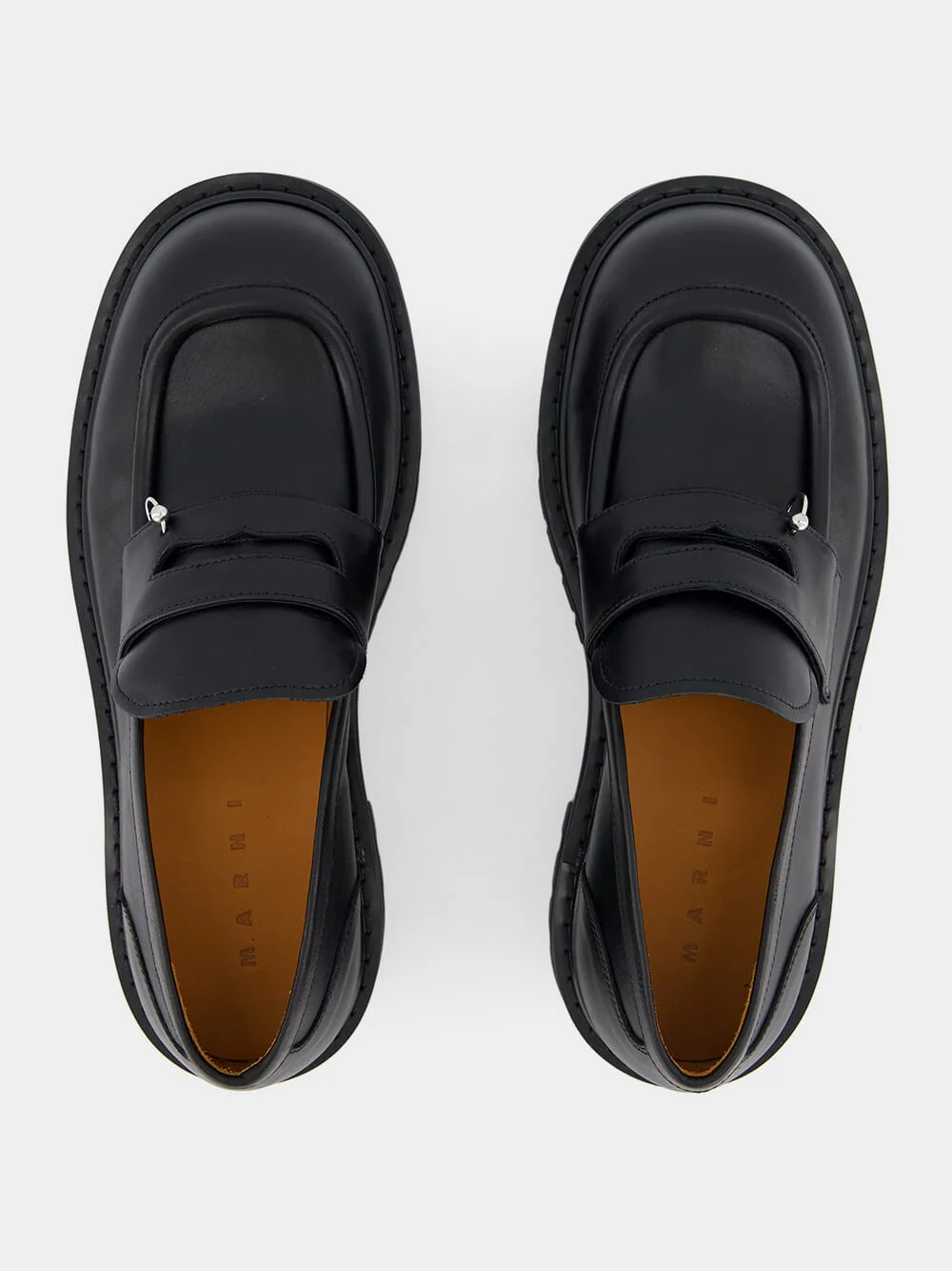 Black Leather Chunky Loafers - Image 4