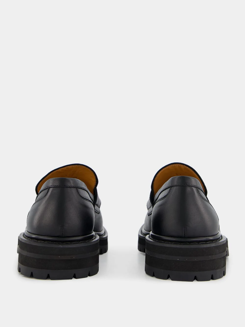 Black Leather Chunky Loafers - Image 5
