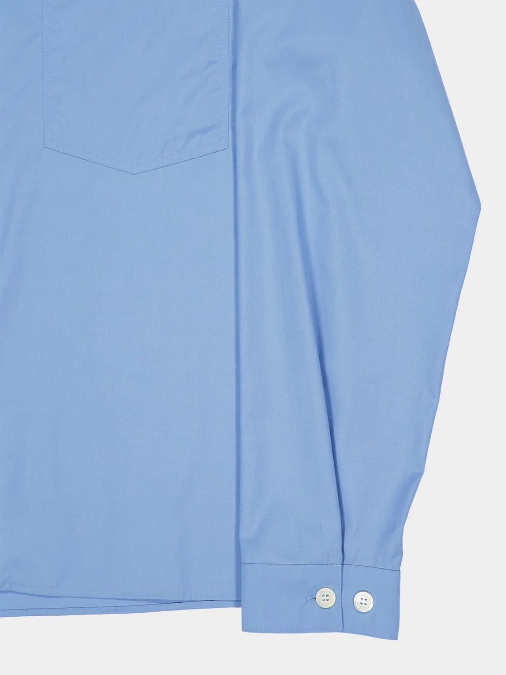 Sky Blue Organic Poplin Zip Shirt - Image 4