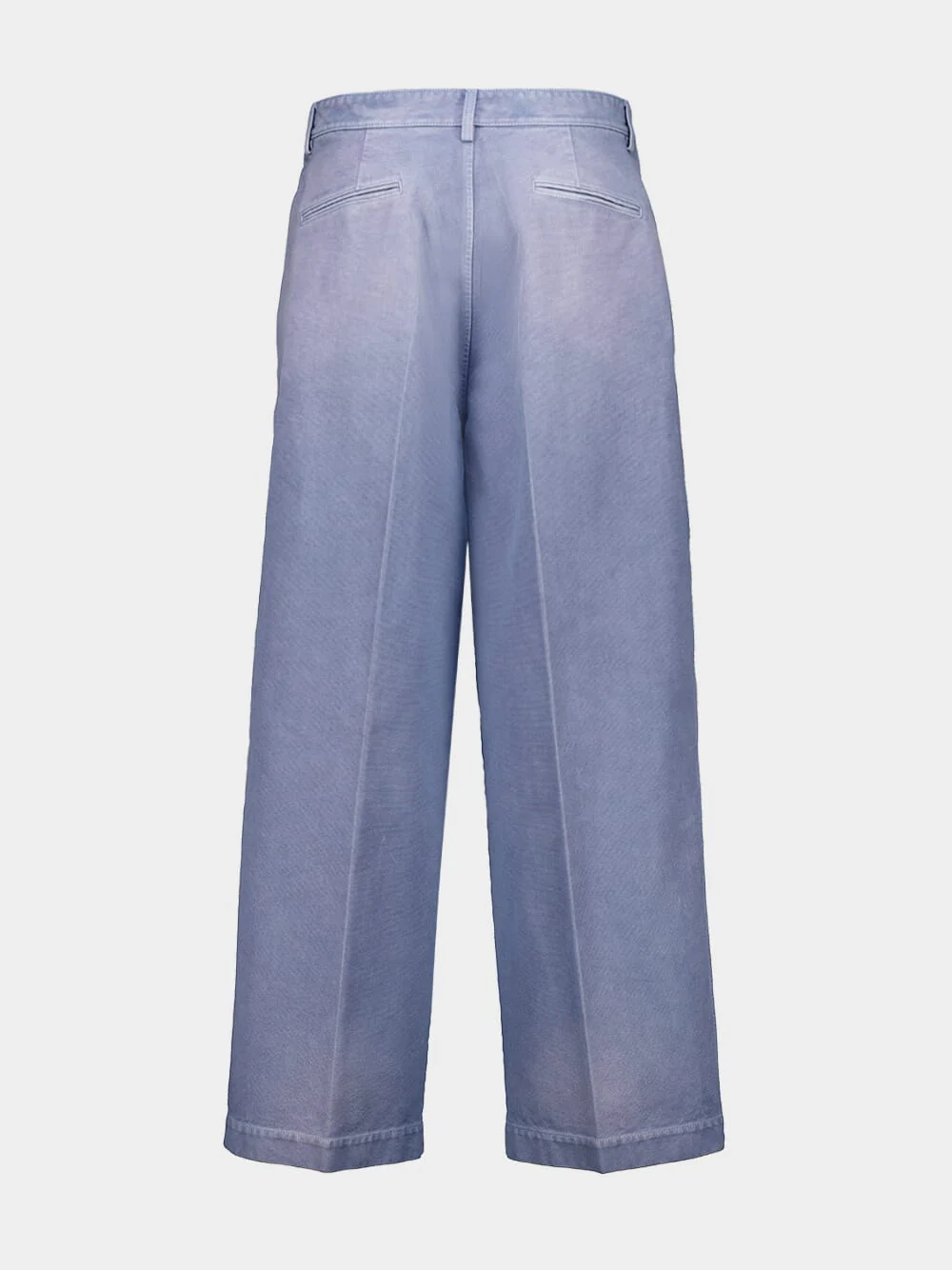 Sky Blue Pleated Wide-Leg Trousers - Image 2