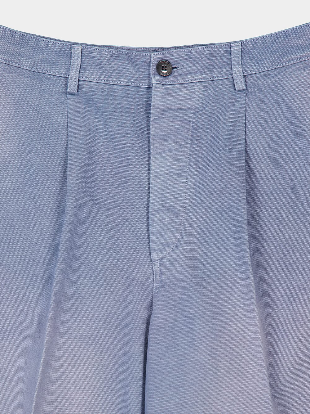 Sky Blue Pleated Wide-Leg Trousers - Image 3
