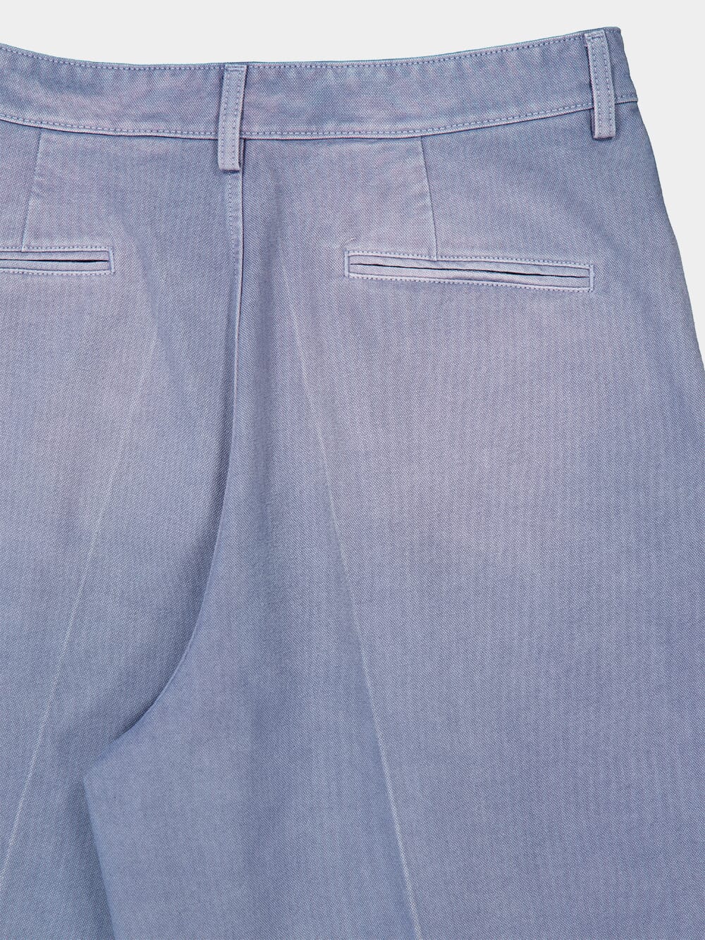 Sky Blue Pleated Wide-Leg Trousers - Image 4
