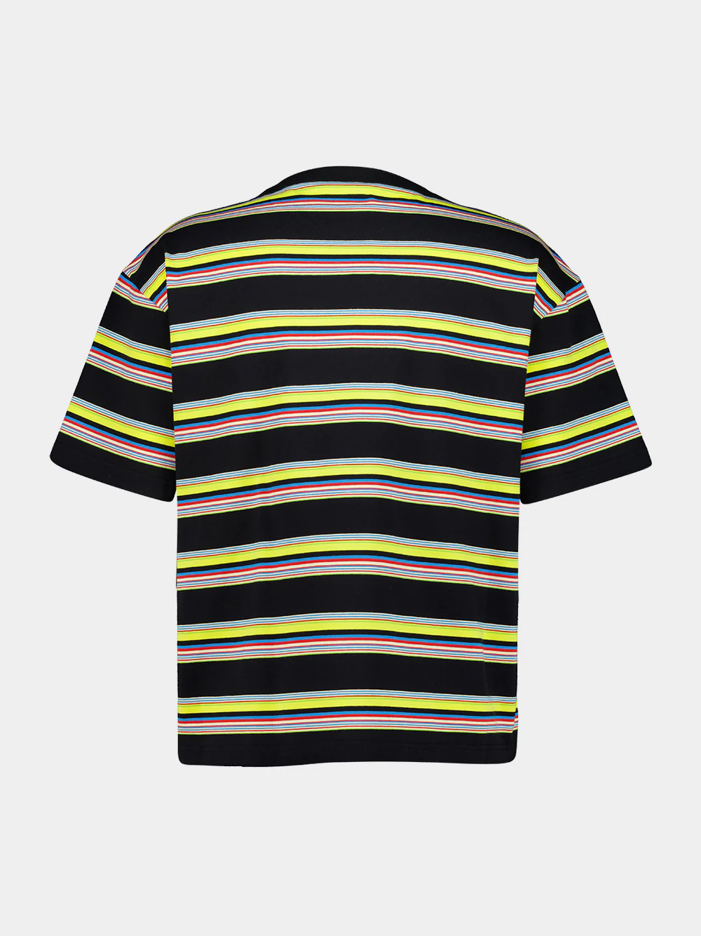 Black Multicolour Striped Cotton T-Shirt - Image 2