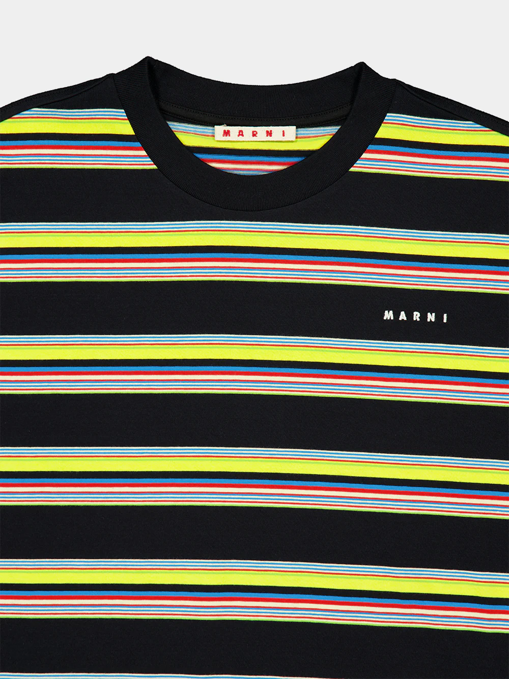 Black Multicolour Striped Cotton T-Shirt - Image 3