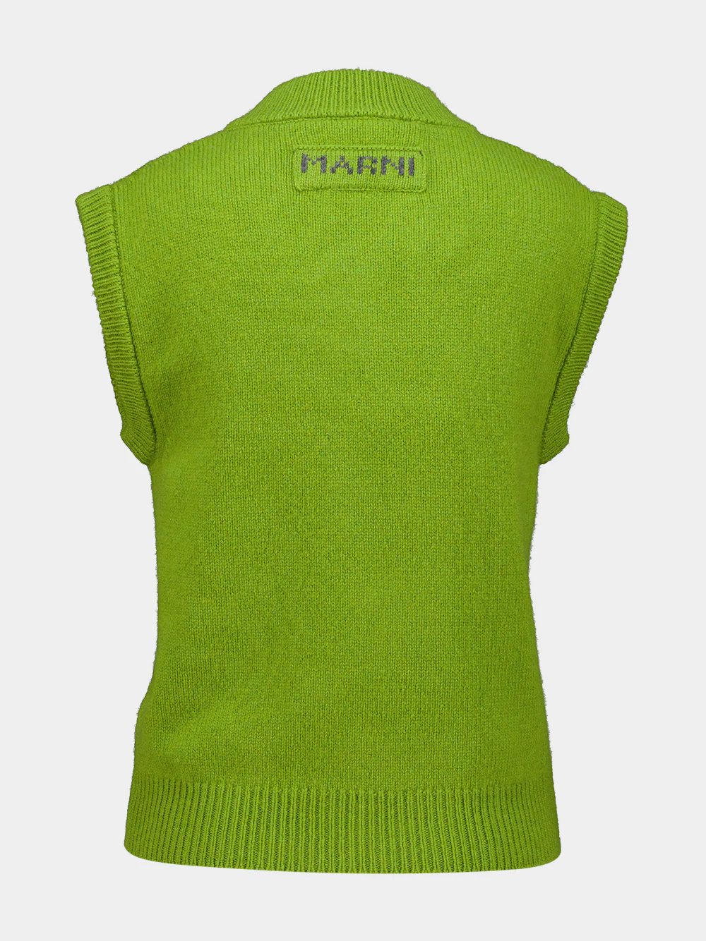 Kiwi Green Wool-Cashmere Floral Vest - Image 2